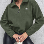 Stand Collar Zipper Design Casual Sweatshirt
