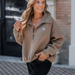 Stand Collar Zipper Design Casual Sweatshirt