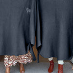 Tassel Design Long Sleeve Slit Cardigan Fashion Versatile Warm Cape Shawl