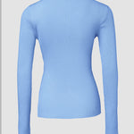 Crewneck Half Zipper Flap Detail Knit Sweater Long Sleeve Slim Fit Ribbed Pullover Top