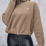 Stand Collar Zipper Design Casual Sweatshirt