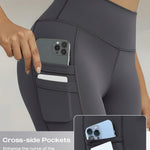 Winter Warm High Waisted Workout Athletic Leggings Tummy Control Butt Lifting Ultra Soft Thermal Lined Yoga Pants Women's Sportswear with Stacked Slit Pockets On Side