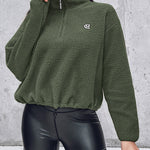 Stand Collar Zipper Design Casual Sweatshirt