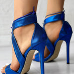 Eyelet Lace-up Stiletto Heeled Sandals