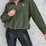 Stand Collar Zipper Design Casual Sweatshirt