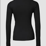 Crewneck Half Zipper Flap Detail Knit Sweater Long Sleeve Slim Fit Ribbed Pullover Top
