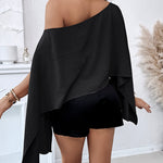 Women's Off Shoulder Convertible Crop Top Casual Multi Wear Slit Blouse with Bandeau