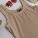 Scoop Neck Sleeveless Ribbed Tank Top Cami Tee Shirts