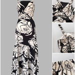 Floral Print Adjustable Straps Cutout Waist Shirred Backless Maxi Dress Casual Elastic Back Waist Ruffle Hem Vacation Dress