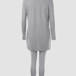 3 Piece Lounge Set Crewneck Sleeveless Tank Top Long Sleeve Open Front Coat Pants Sweatsuit