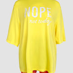 Women's 2 Piece Set Nope Not Today Slogan Half Sleeve Tee and Tie Dye Slim Fit Biker Shorts Set