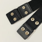 Chain Decor Buttoned Waist Belt Fashion Elastic Stretch Dress Belt Waistband