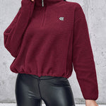 Stand Collar Zipper Design Casual Sweatshirt