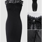 Glitter Contrast Lace Party Dress