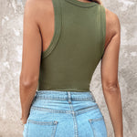 ChicMe Built-in Bra 2 Piece Athletic Tank Tops for Women Ribbed Tank Top