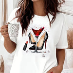 2 Pieces Outfit Graphic Print Round Neck Short Sleeve Top and Elastic Waist Shorts Set Casual Pajamas Set