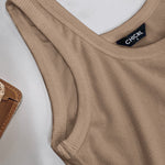Scoop Neck Sleeveless Ribbed Tank Top Cami Tee Shirts