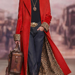 Lapel Single-breasted Leopard Print Coat