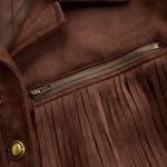 Western-style Brown Suede Tassel Zip-up Jacket