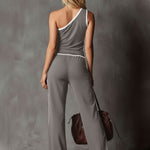 Casual Sporty Sleeveless Top And Pants Set