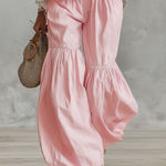 Cotton Turtleneck Sleeveless Top And Pants Set