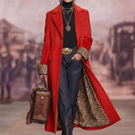 Lapel Single-breasted Leopard Print Coat