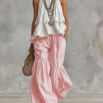 Cotton Turtleneck Sleeveless Top And Pants Set