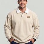 KZZ Corduroy Polo collar sweater couple autumn and winter style plus