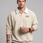 KZZ Corduroy Polo collar sweater couple autumn and winter style plus