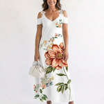 Camila | Floral Off-Shoulder A-Line Midi Dress