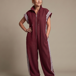 Lark™ | Zip Front Stripe Panel Jumpsuit