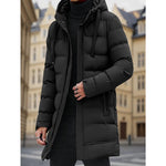 KZZ Men's Heavy-Duty Windproof Winter Coat - Thickened Full-Zip Hooded Jacket