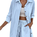 Two Piece Outfit Sets Cotton Shorts Set - Nadorine (Us Only)