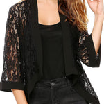 Nadorine Women's 3/4 Sleeve Sheer Cardigan