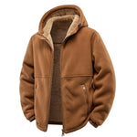 KZZ Men's Fleece Jacket - Sherpa Lined Hooded Full Zip Up Coat
