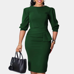 Bernadette | Tailored Peplum Midi Dress