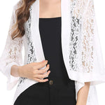 Nadorine Women's 3/4 Sleeve Sheer Cardigan