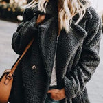 Faux Fur Coat Fuzzy Cardigan Warm Fleece Jacket - Nadorine (Us Only)