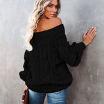 Off Shoulder Loose Knitwear Sweater
