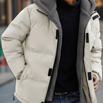 KZZ Men's Thickened Windproof Winter Jacket - Cold-Resistant Warm Fleece Lined Hooded Coat