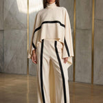 Urban Color Block Straight Pants with Pockets