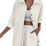 Two Piece Outfit Sets Cotton Shorts Set - Nadorine (Us Only)