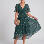 Mirabel | Flutter Sleeve Gathered Waist Floral Print Midi Dress