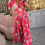 Summer | Floral Print V-neck Pocket Dress