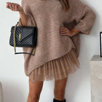 Margovil V Neck Drop Shoulder Slouchy Pullover Sweater
