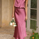 Margovil Sleeveless Mockneck Waisted Maxi Dress