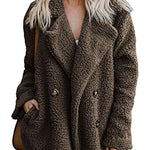Faux Fur Coat Fuzzy Cardigan Warm Fleece Jacket - Nadorine (Us Only)