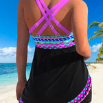 Freya | Printed Purple Drawstring Swimsuit