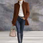 Casual Vintage Pink Polar Fleece Zip-Up Jacket Coat