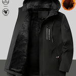 KZZMen's Heavyweight Full-Zip Hooded Jacket Windproof High-Quality Coat